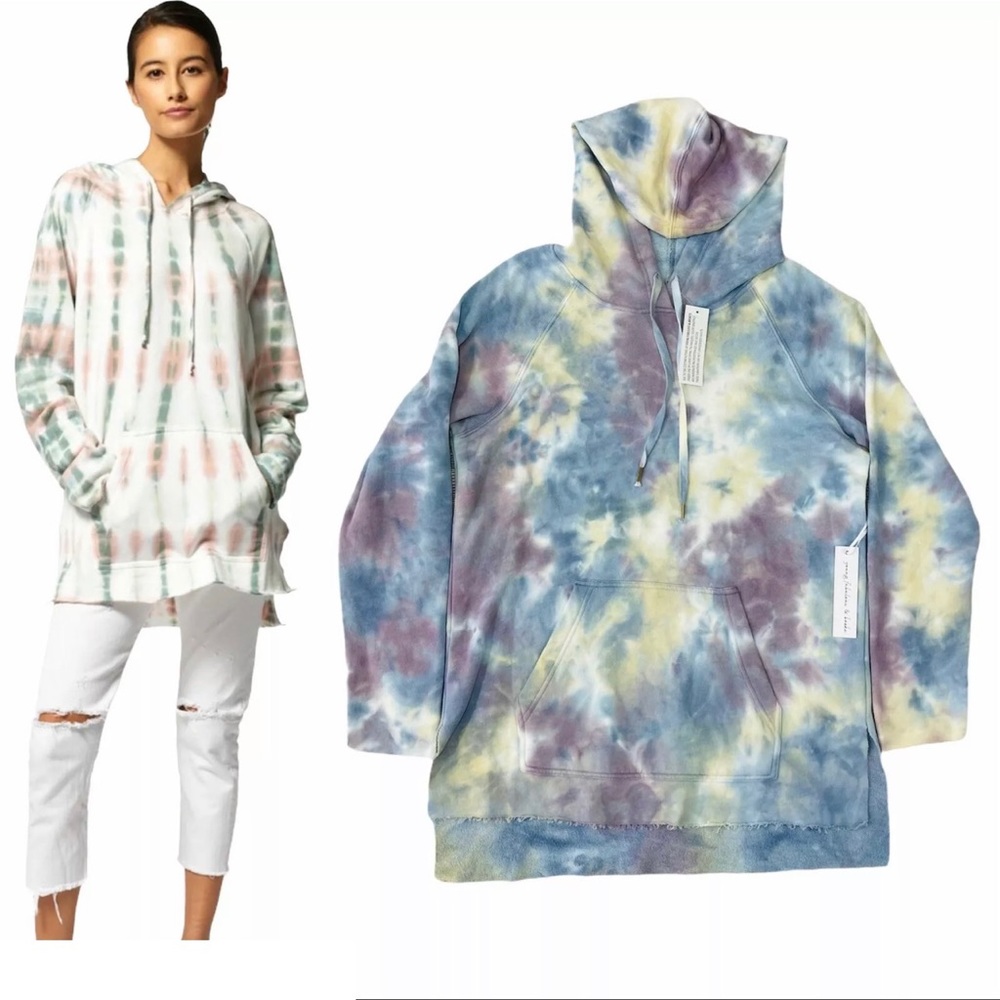 NEW Young Fabulous & Broke Oversized Hoodie Tunic Sweatshirt Blue Tie Dye Small - Picture 14 of 14